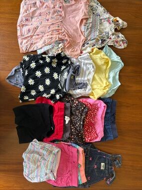 18-24 Summer Bundle Pink Floral & Daisy Mix Tops and Bottoms